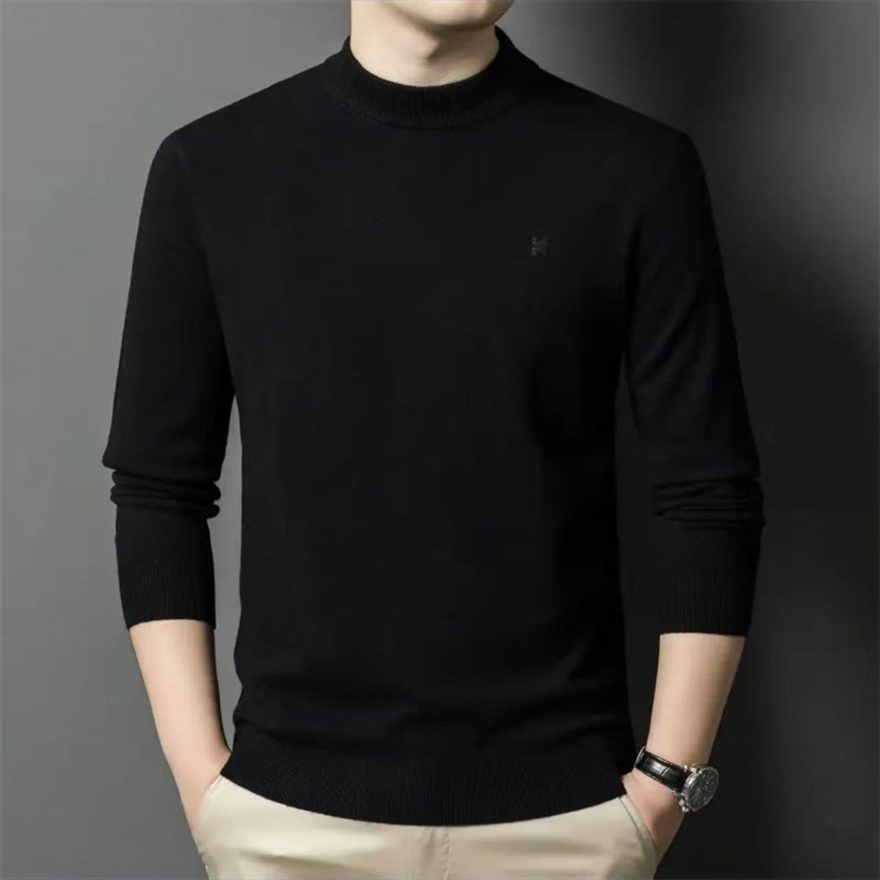 Mens Half Turtleneck Regular Fit Knitwear Sweater