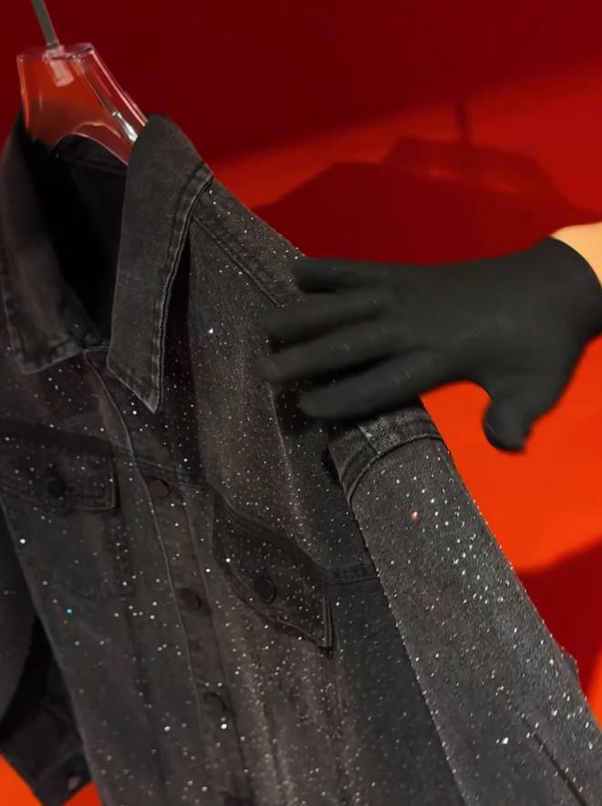 Rhinestone sparkling denim jacket