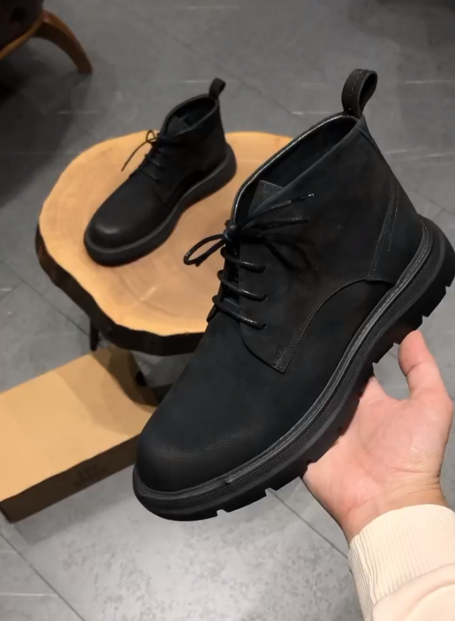 Vintage calfskin lace-up boots