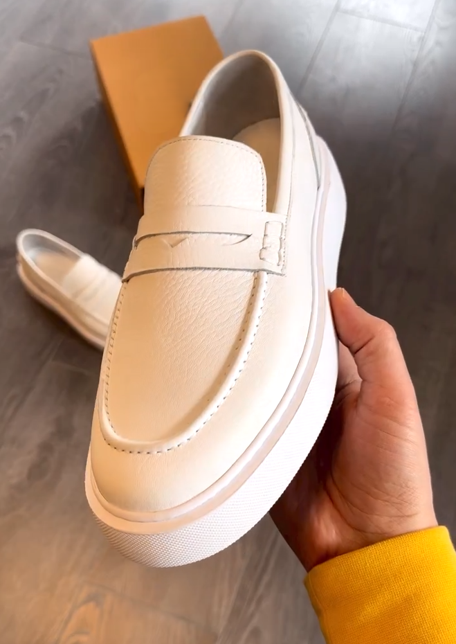 Men's genuine leather slip-on loafers