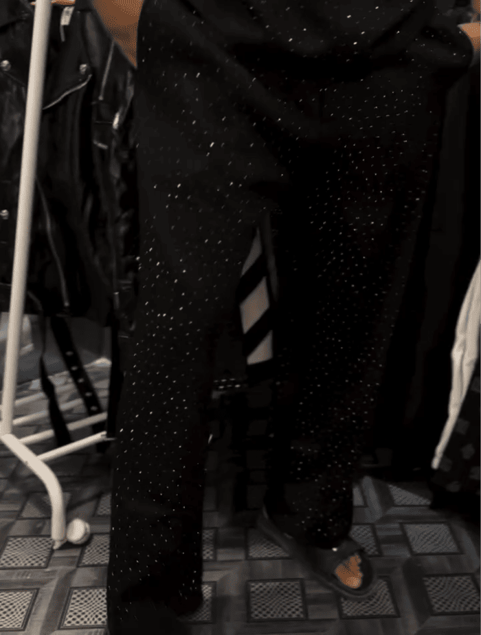 Gorgeous rhinestone sparkling sports and leisure set