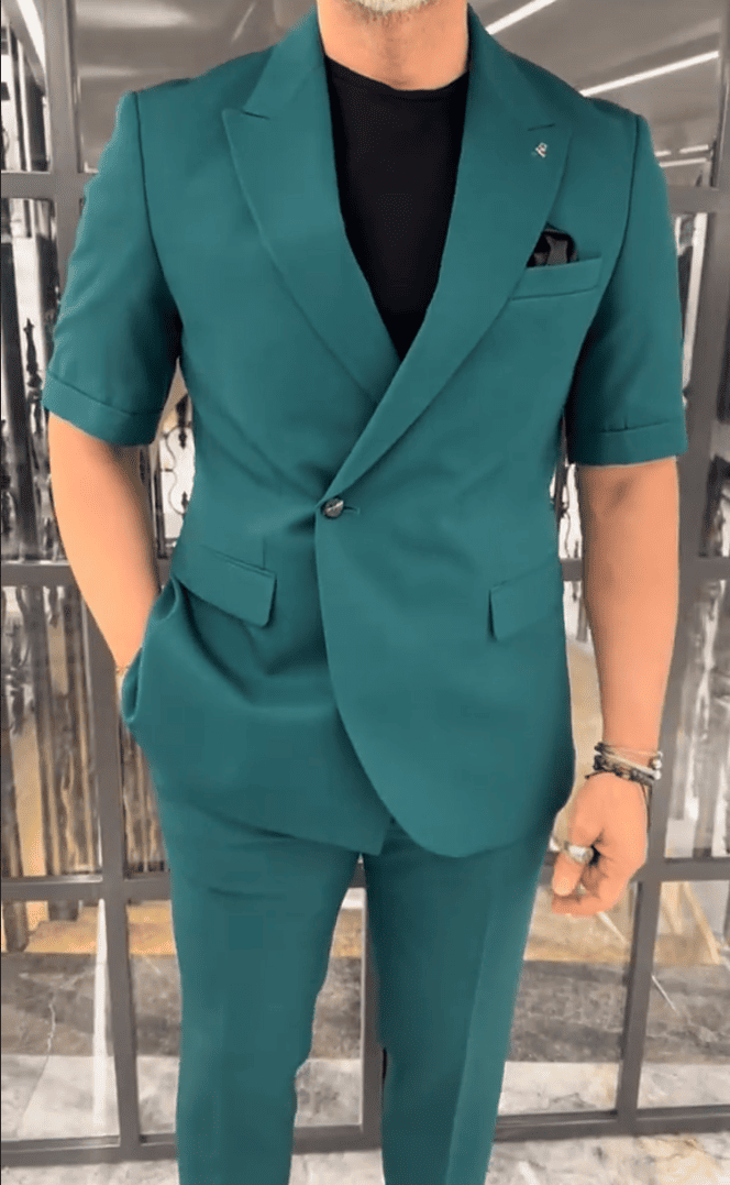 Top + Pants Men's Short Sleeve Suit
