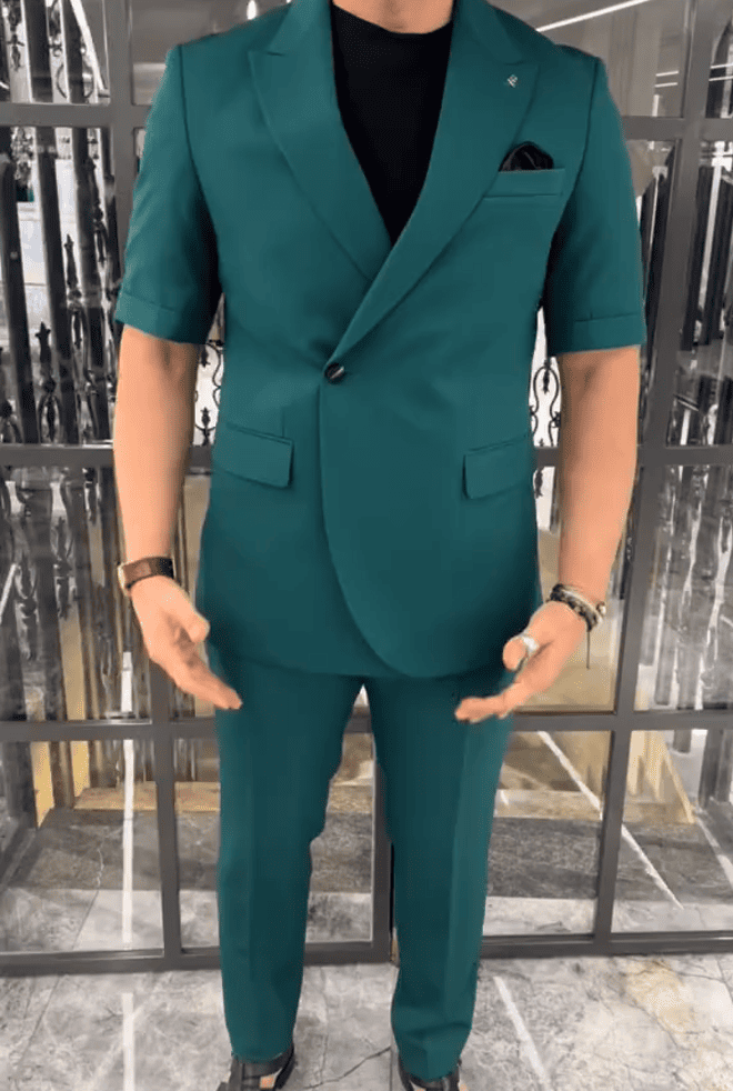 Top + Pants Men's Short Sleeve Suit