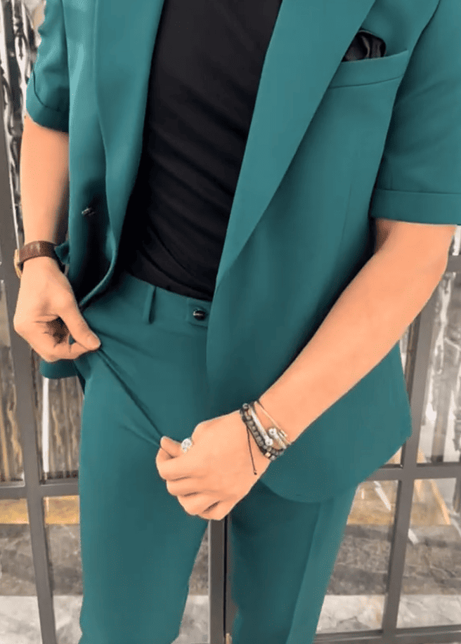 Top + Pants Men's Short Sleeve Suit