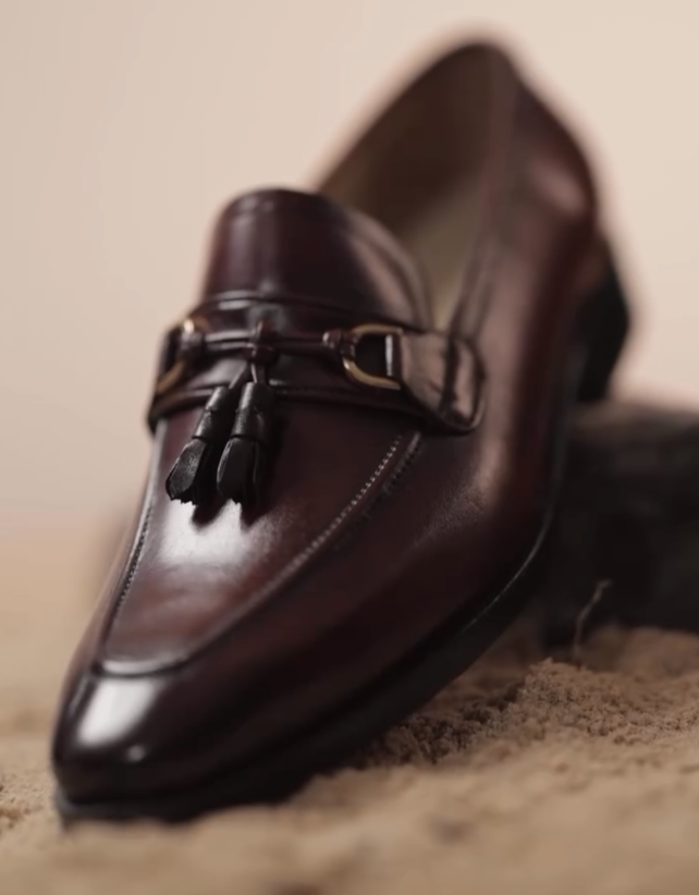 Men's Brown Leather Buckle Loafers