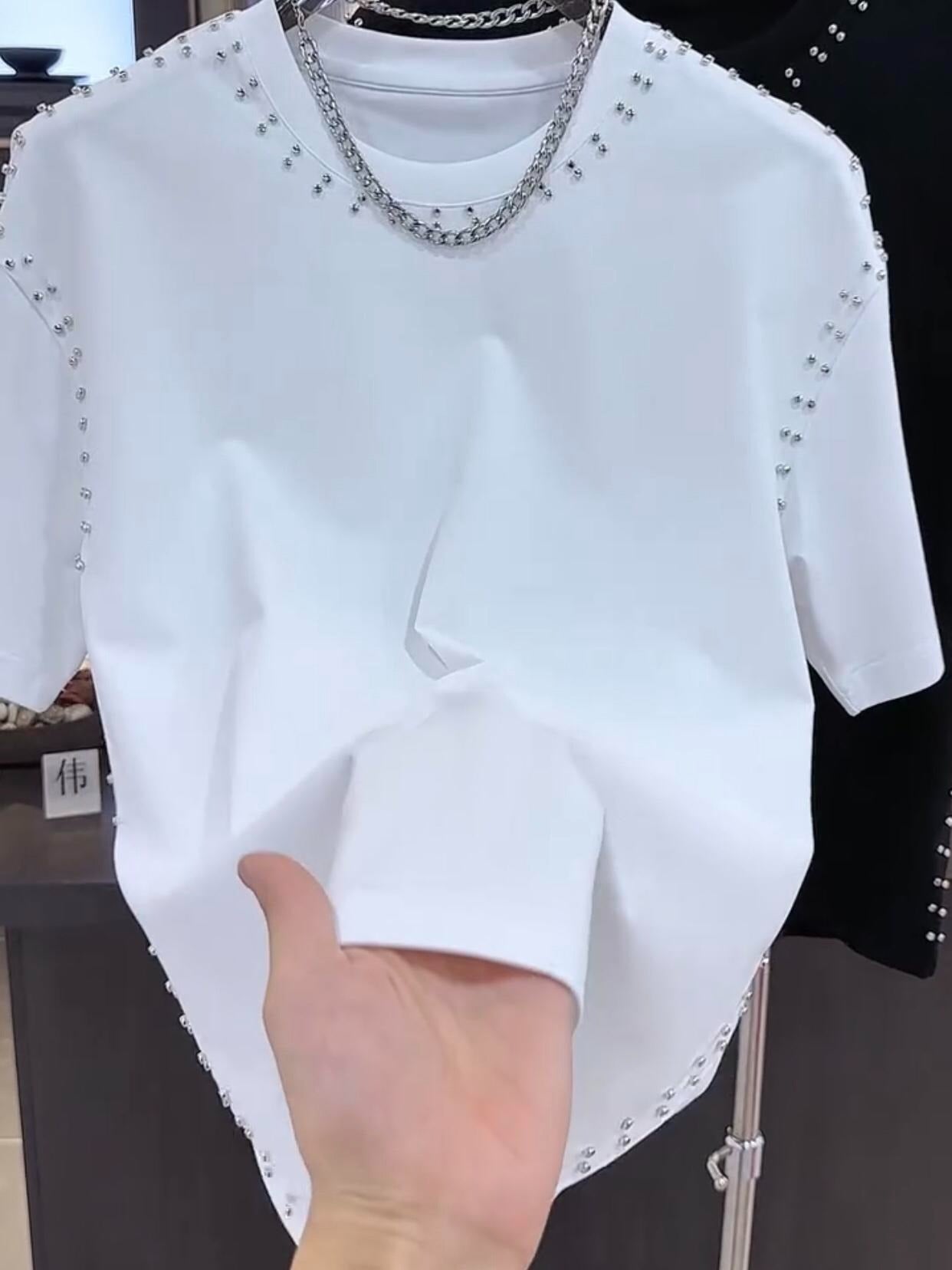 New summer rivet short sleeves