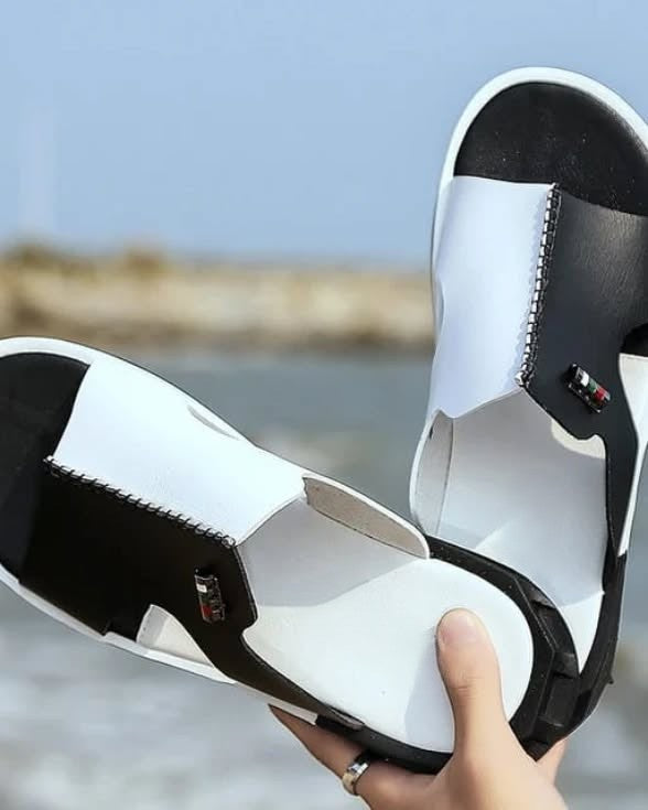 Men's Casual Two-tone Beach Walking Open-toe Slippers