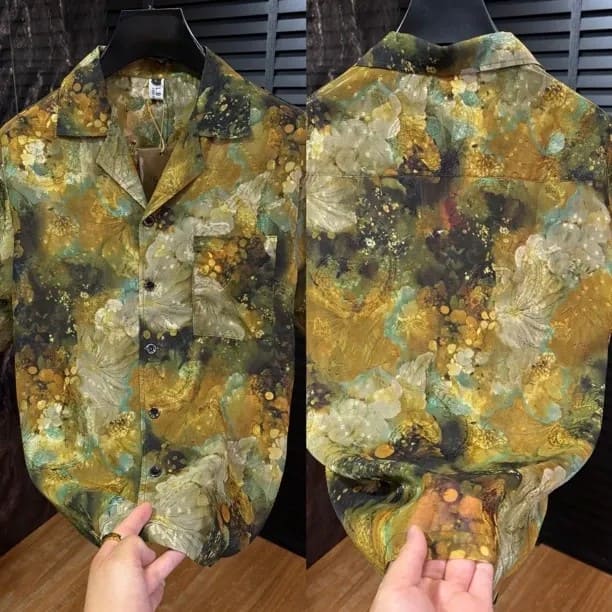 Premium reflective floral texture shirt