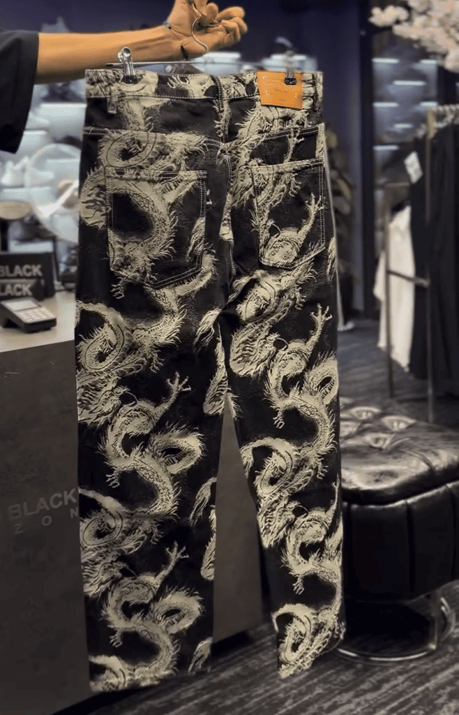 Dragon Pattern Retro Streetwear Pants
