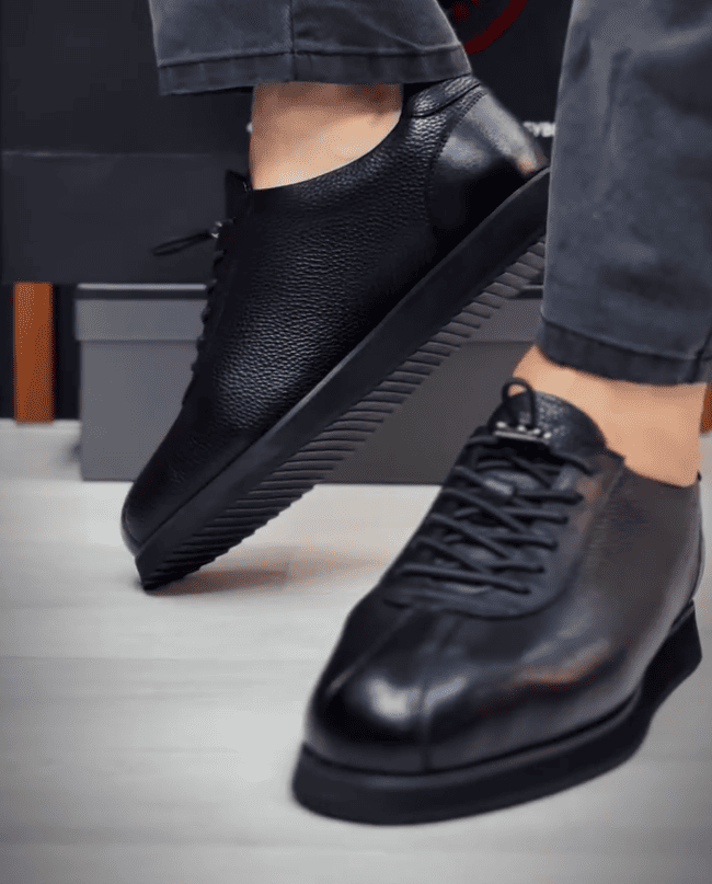 Genuine Leather Casual Black Shoes