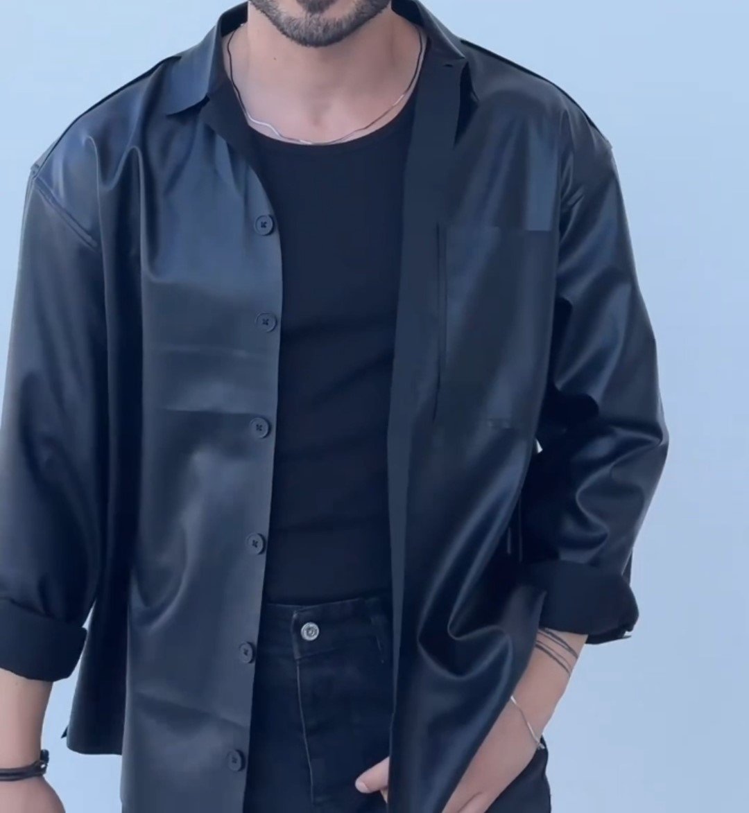 Long Sleeve Faux Leather Shacket