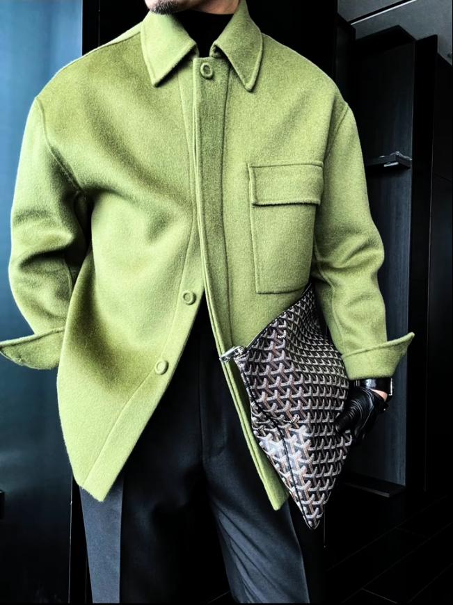 Men's new lapel solid color jacket