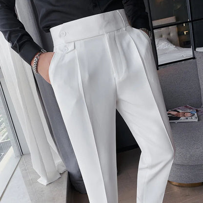 Men's Solid Straight Casual Pants