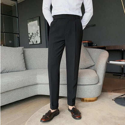 Men's Solid Straight Casual Pants
