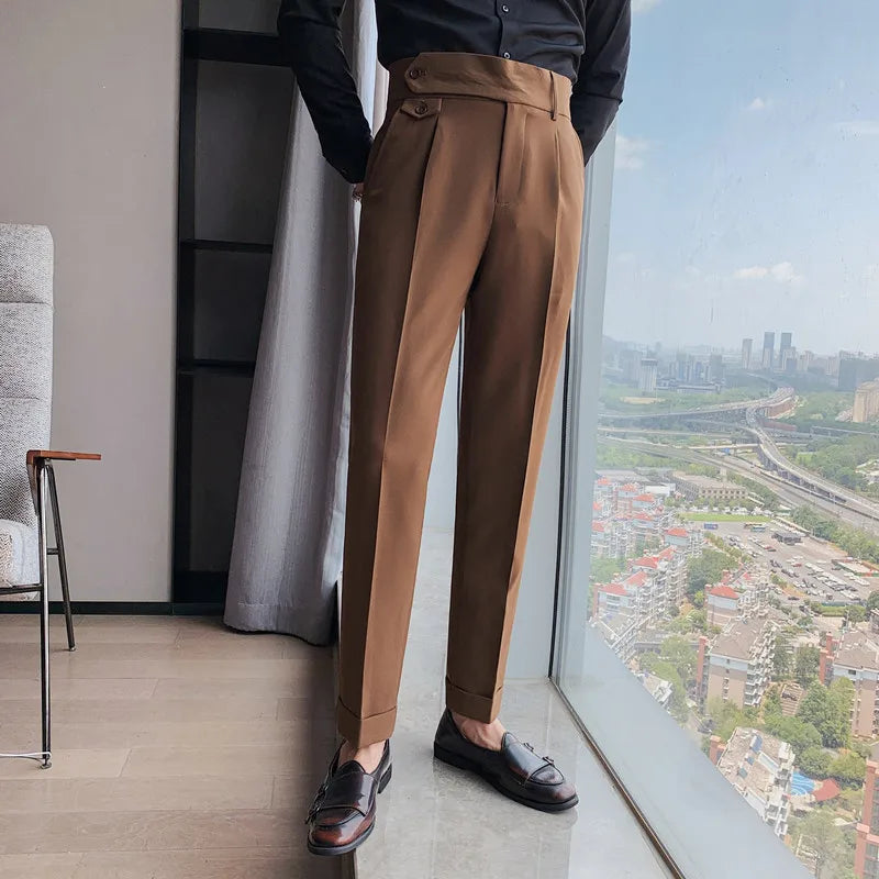 Men's Solid Straight Casual Pants