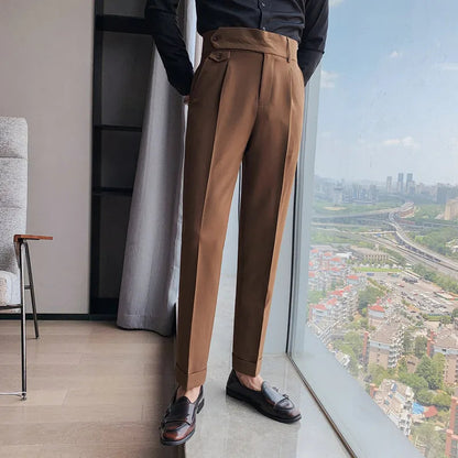 Men's Solid Straight Casual Pants