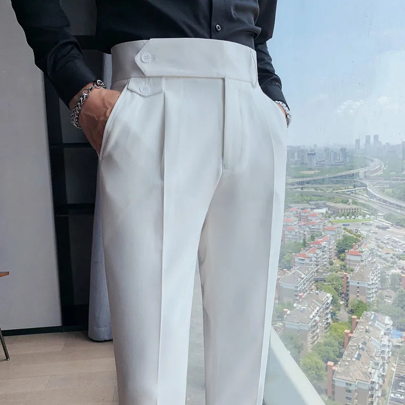 Men's Solid Straight Casual Pants