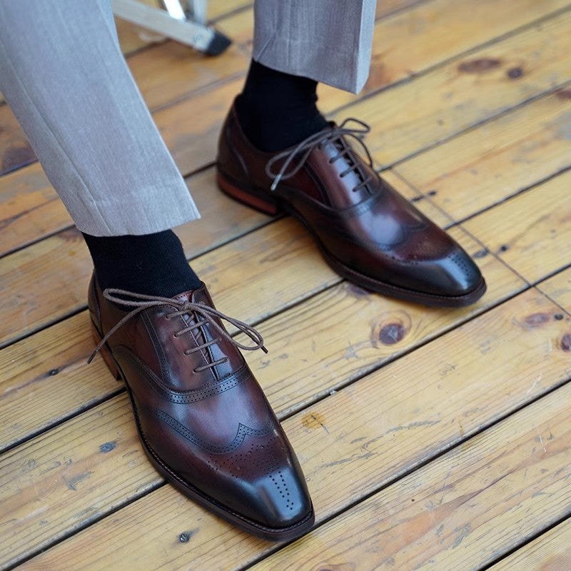 Leather Brogue Oxford Shoes