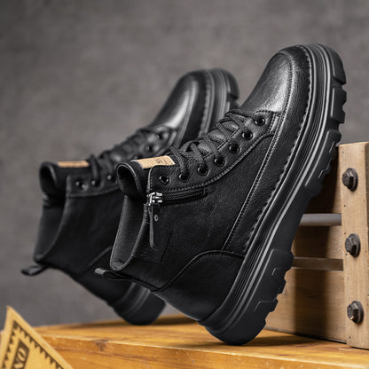 Men's Genuine Leather Trend Versatile Durable Low Top Boots