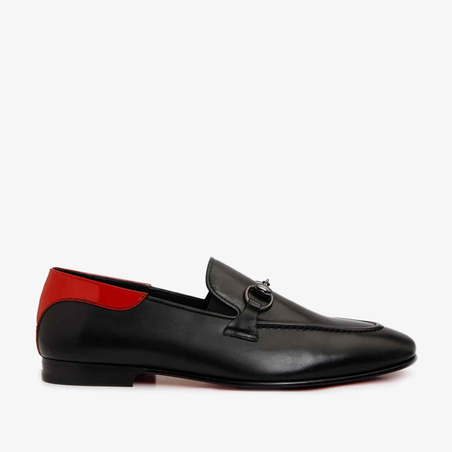 Black Leather shoe Bit Loafer Men Shoes