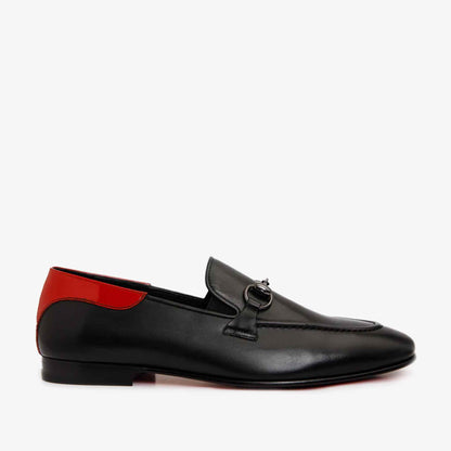 Black Leather shoe Bit Loafer Men Shoes