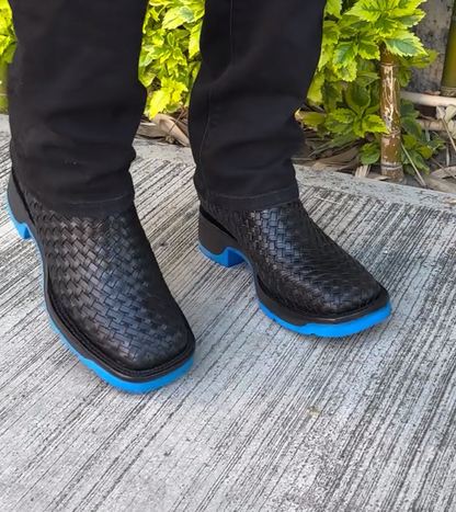 Handmade Basketweave Leather Boots