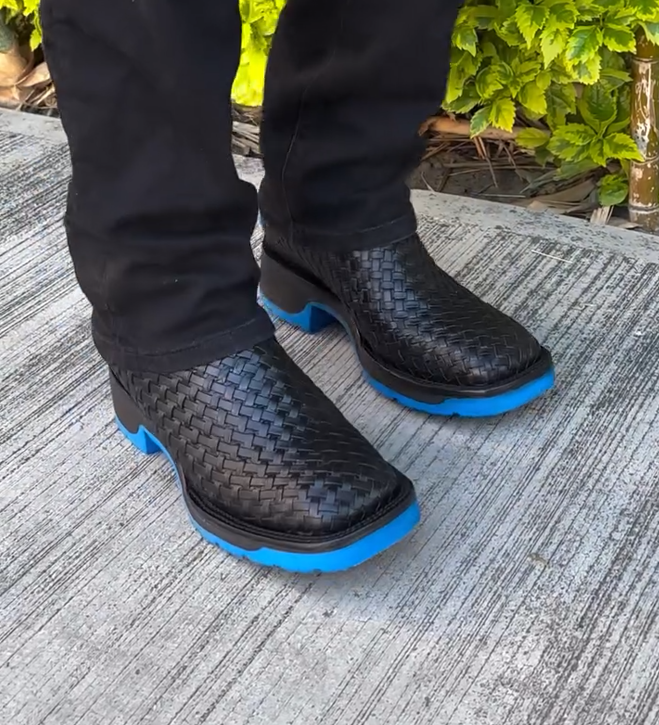Handmade Basketweave Leather Boots