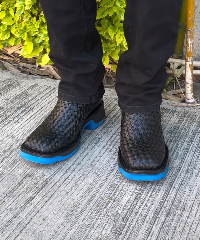 Handmade Basketweave Leather Boots