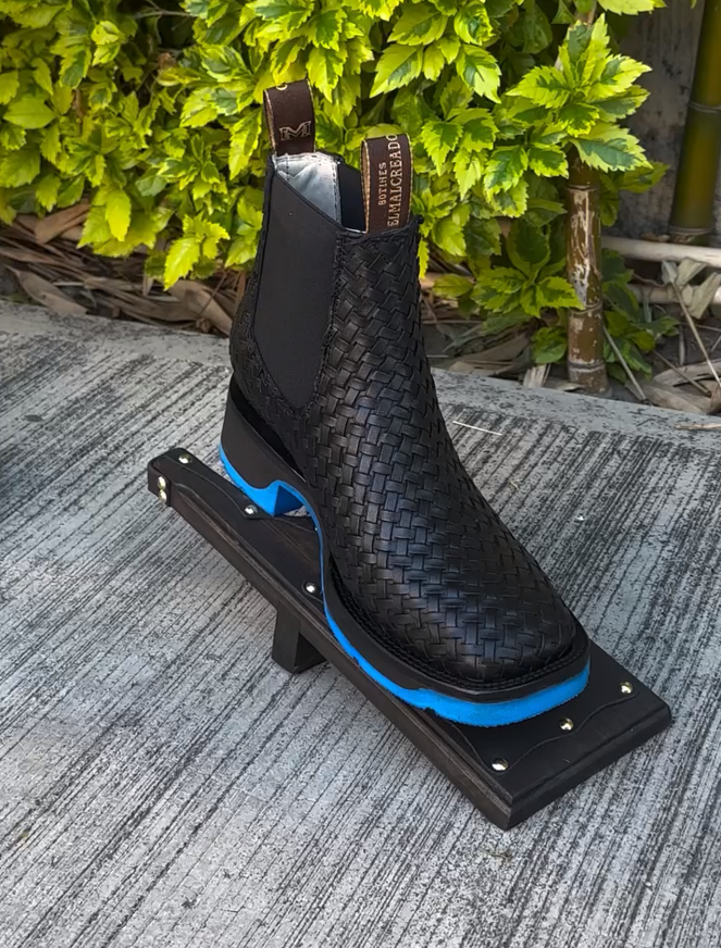 Handmade Basketweave Leather Boots