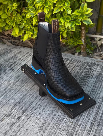 Handmade Basketweave Leather Boots
