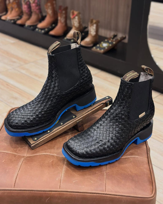 Handmade Basketweave Leather Boots