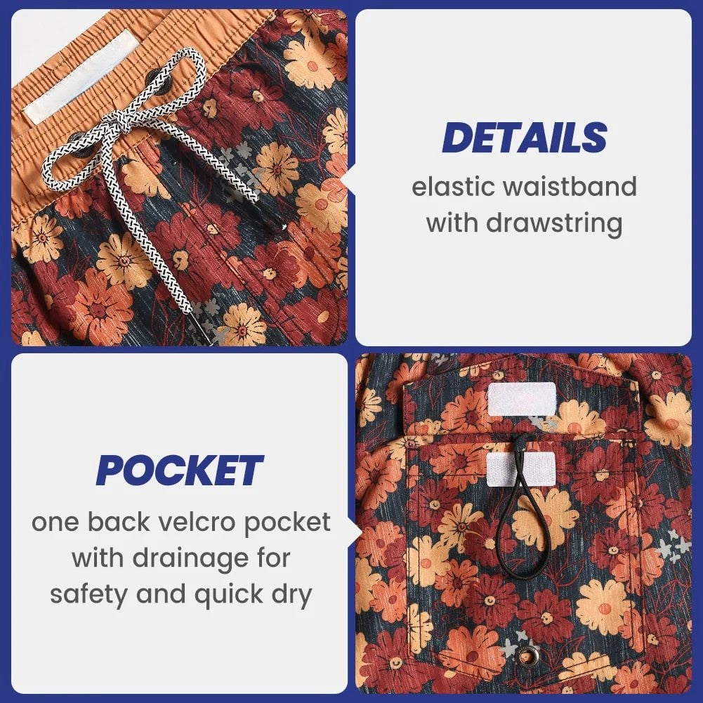 FloraFever Daisy Print Swim Trunks