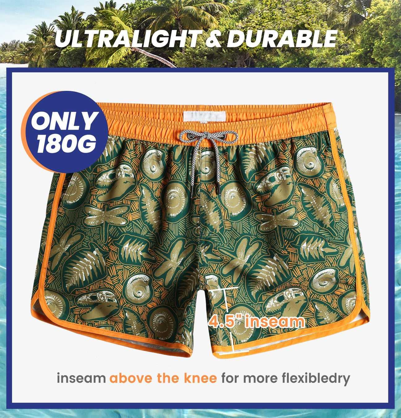 TropicalVibe Jurassic Jungle Swim Trunks
