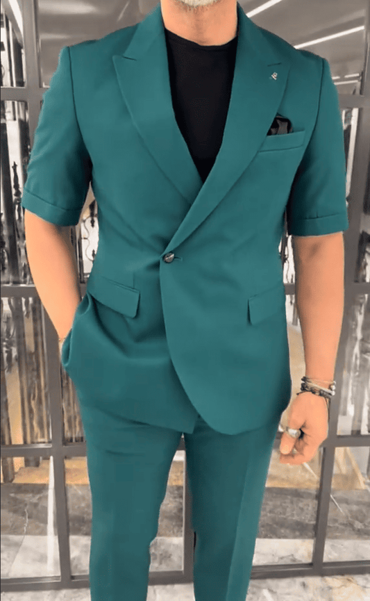 Top + Pants Men's Short Sleeve Suit
