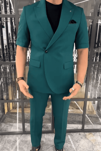 Top + Pants Men's Short Sleeve Suit
