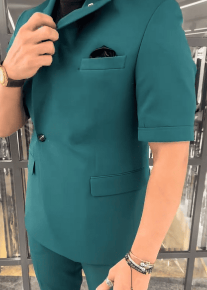 Top + Pants Men's Short Sleeve Suit