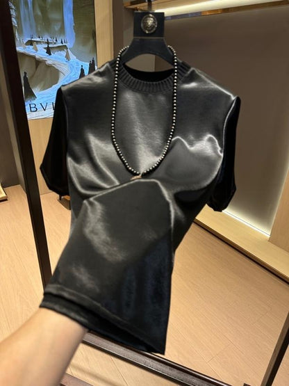 Minimalist high-end silky casual T-shirt