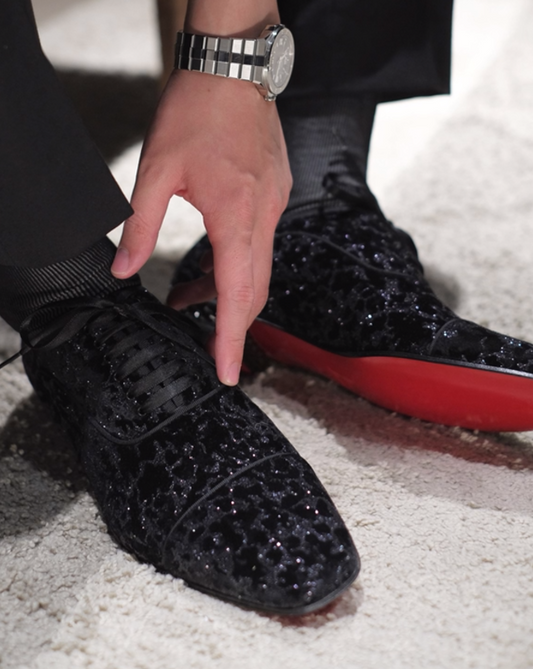 Starry Rhinestone Casual Lace-Up Oxford Shoes