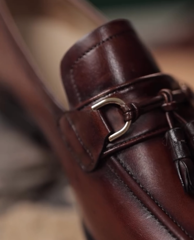 Men's Brown Leather Buckle Loafers