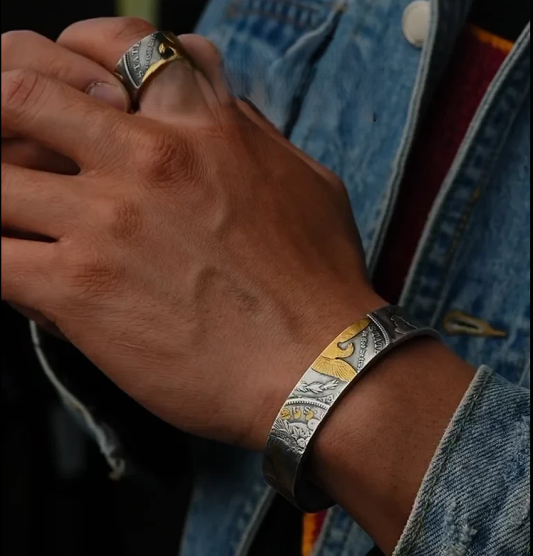 Craft Handmade Morgan Silver Coin Bangle/Ring
