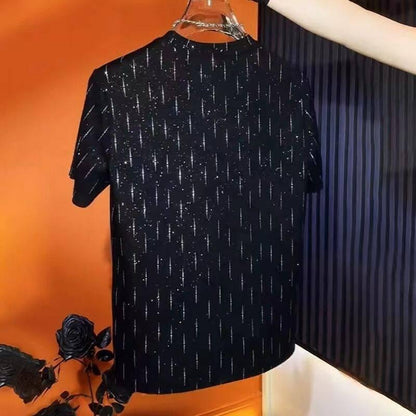 Shiny diamond men's summer short-sleeved T-shirt