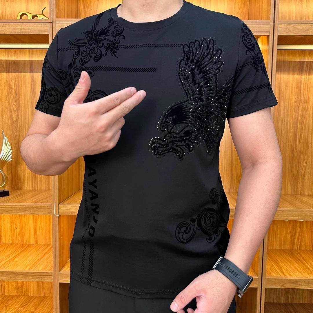 Rhinestone Eagle Vintage Stretch T-Shirt