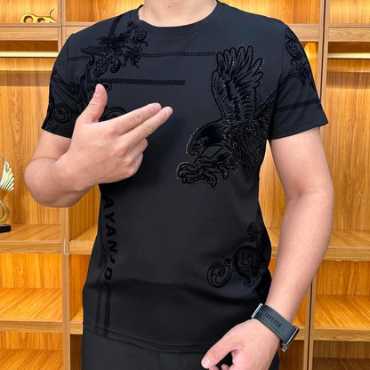 Rhinestone Eagle Vintage Stretch T-Shirt