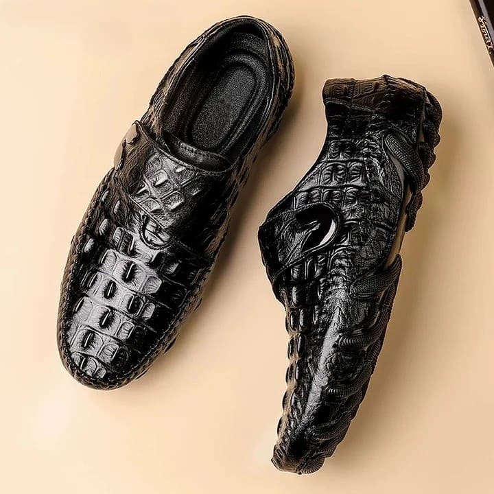 Cowhide High-grade Business Crocodile Grain Leather Shoes