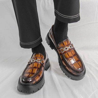 High-quality crocodile leather loafers