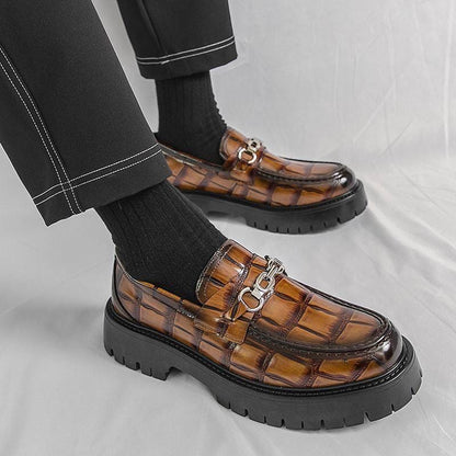 High-quality crocodile leather loafers