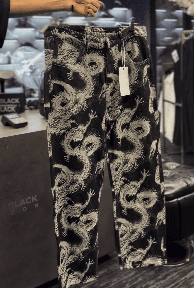 Dragon Pattern Retro Streetwear Pants