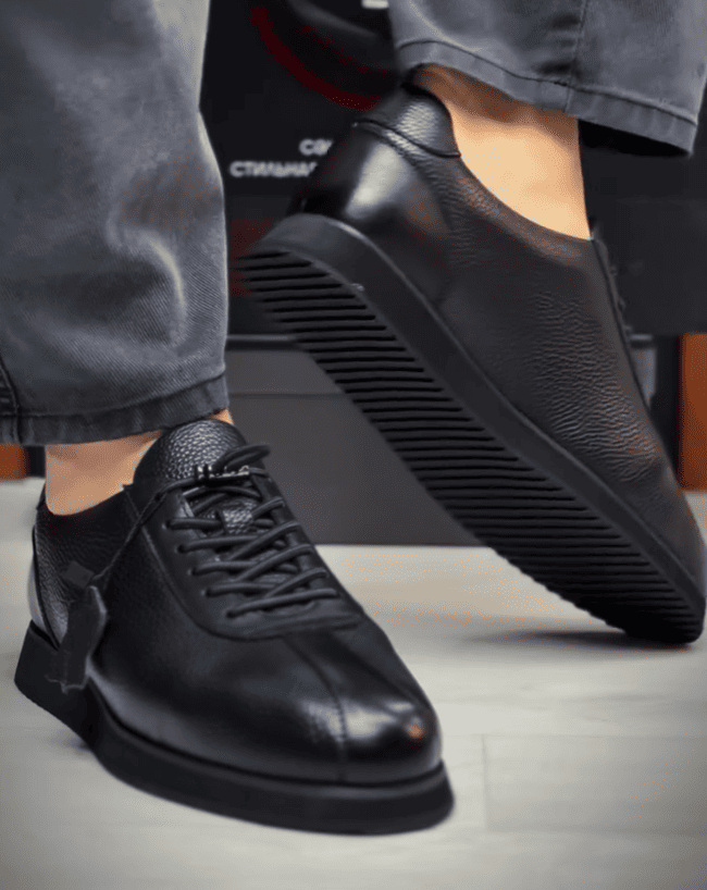 Genuine Leather Casual Black Shoes