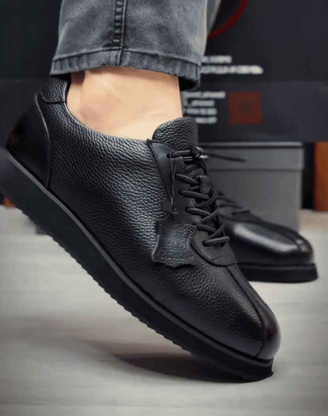 Genuine Leather Casual Black Shoes