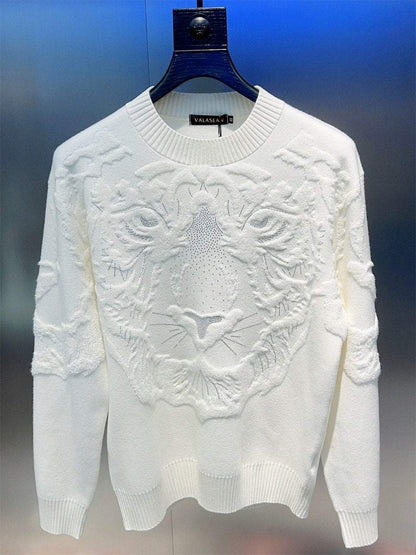 Majestic Tiger Embossed Sweater